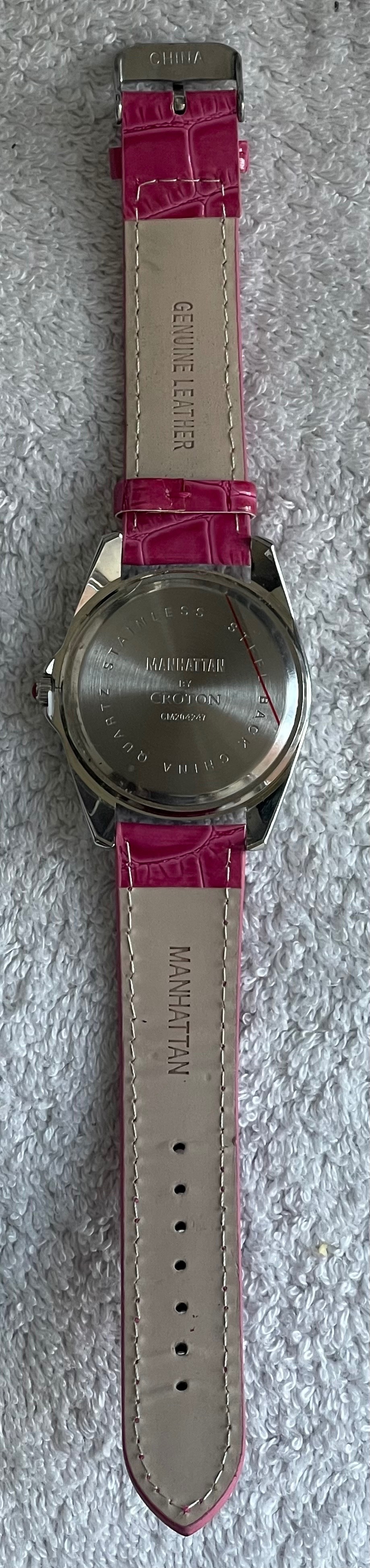 Manhattan by Croton Pink Crystal Watch CM204247 (Needs Battery) - photo 4