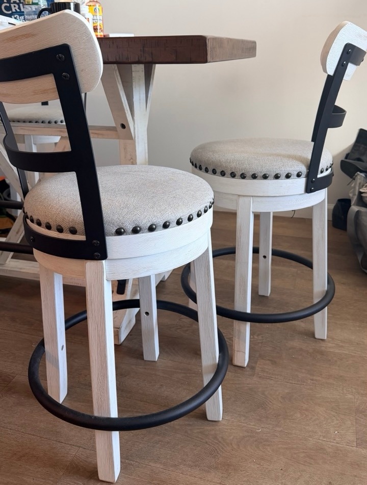 Valebeck Counter Height Swivel Bar Stools (Set of 2) - photo 2