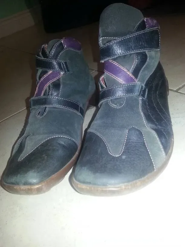 Real Leather & Suede Unique Think! Designer Brand Purple Booties - photo 2