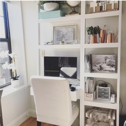 Crate & Barrel White Leaning Bookshelf and Desk - photo 4
