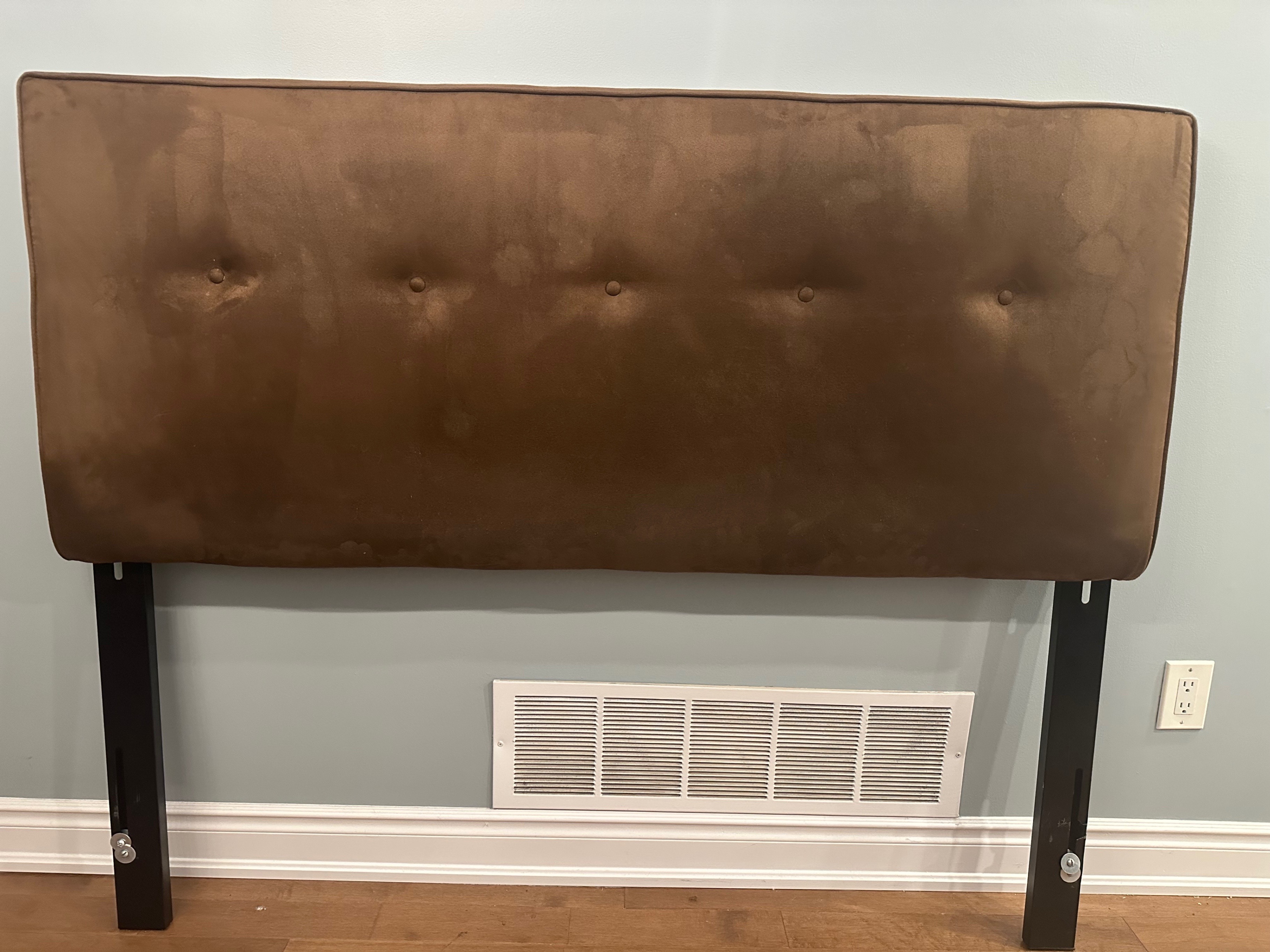Queen-Size Upholstered Headboard – Chocolate Brown Microfibre