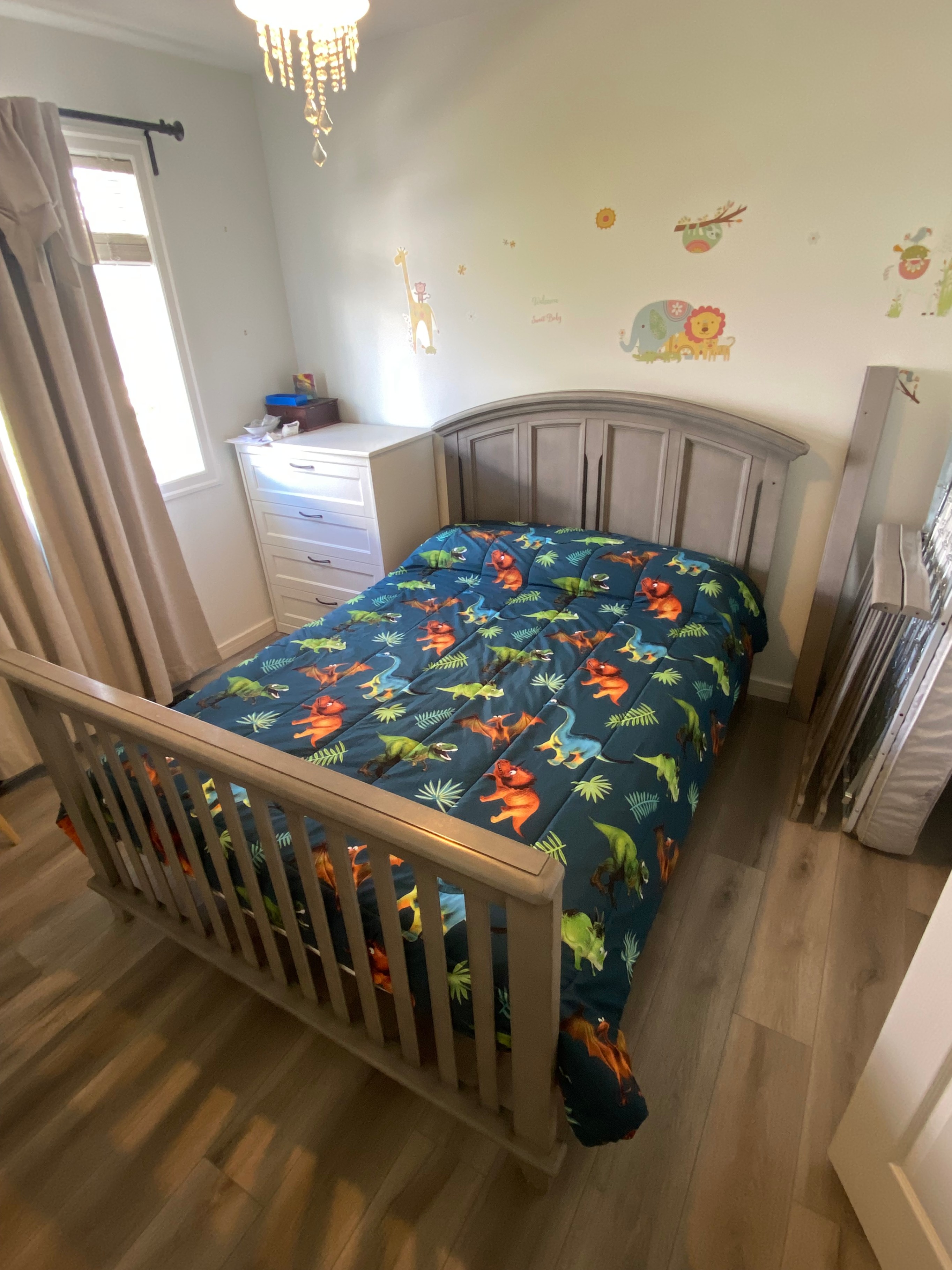Solid Wood Crib + Full size Bed Package – Grey Finish - photo 2