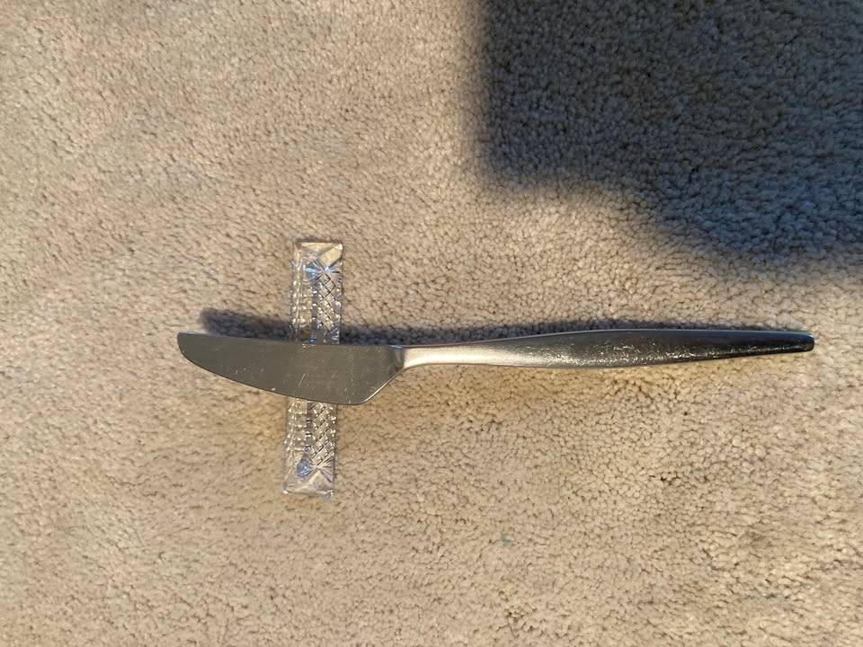 European vintage crystal knife setters - photo 2