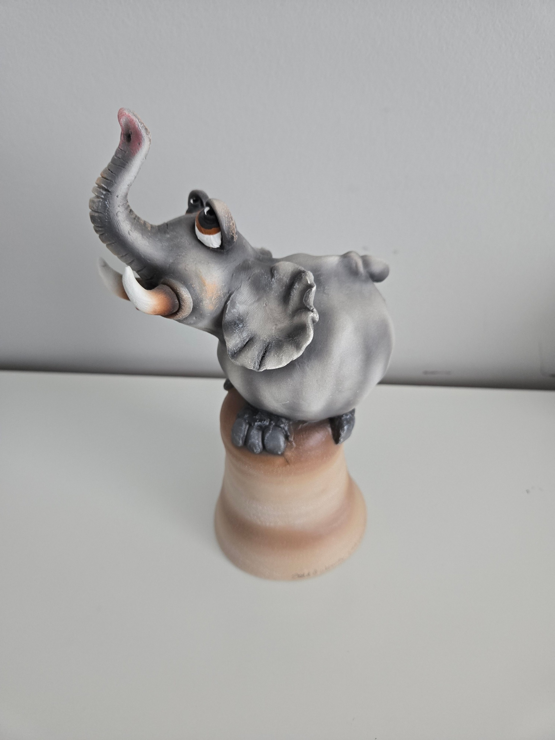Todd J. Warner Pottery Elephant Dinner Bell