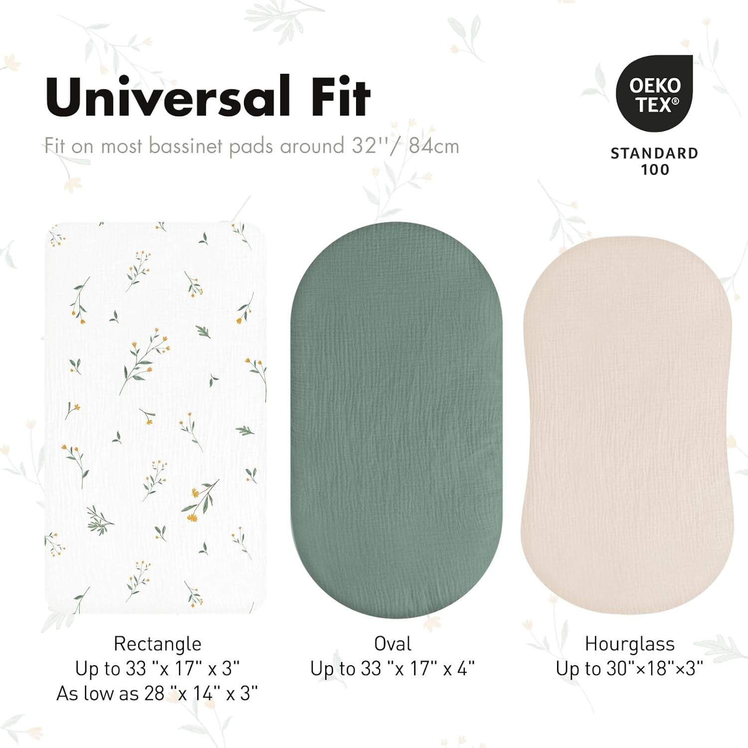 Baby Muslin Bassinet Sheets 3 Pack - Green - photo 3