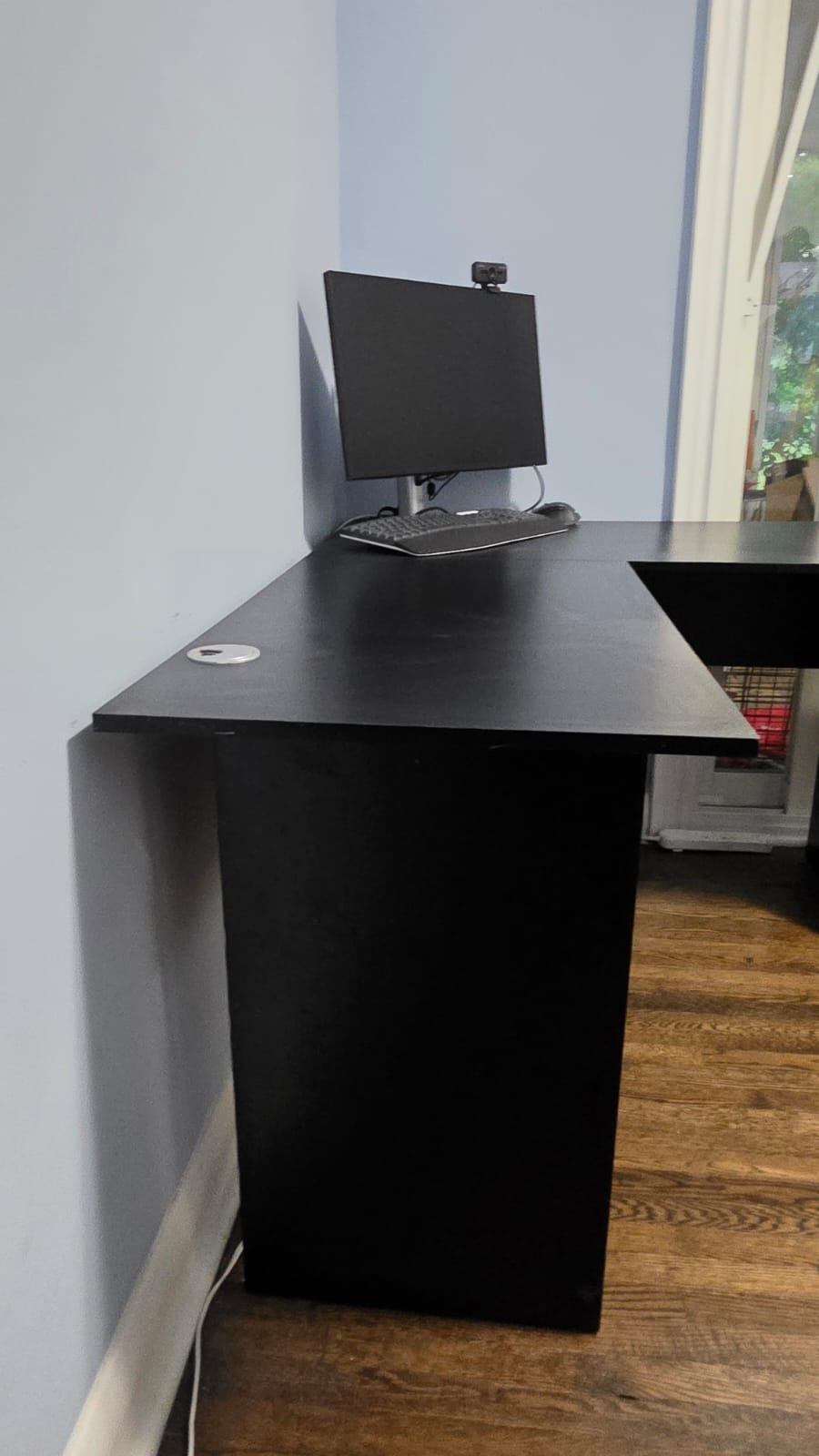 Black L-Shaped Corner Computer Desk - photo 2