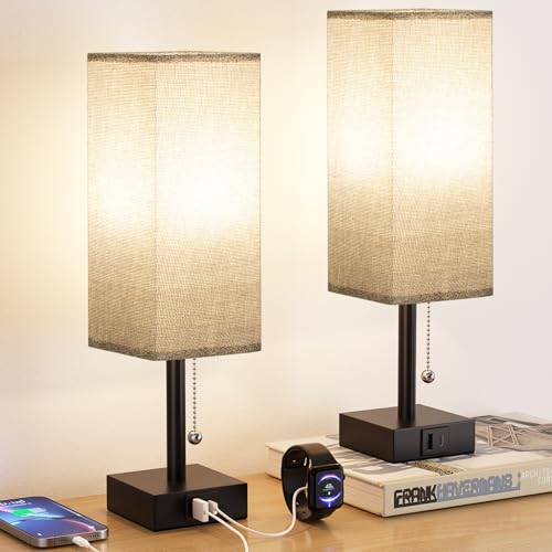 Bedside Lamp Set of 2 - USB-A + USB-C, 3 Colour Temps - photo 4
