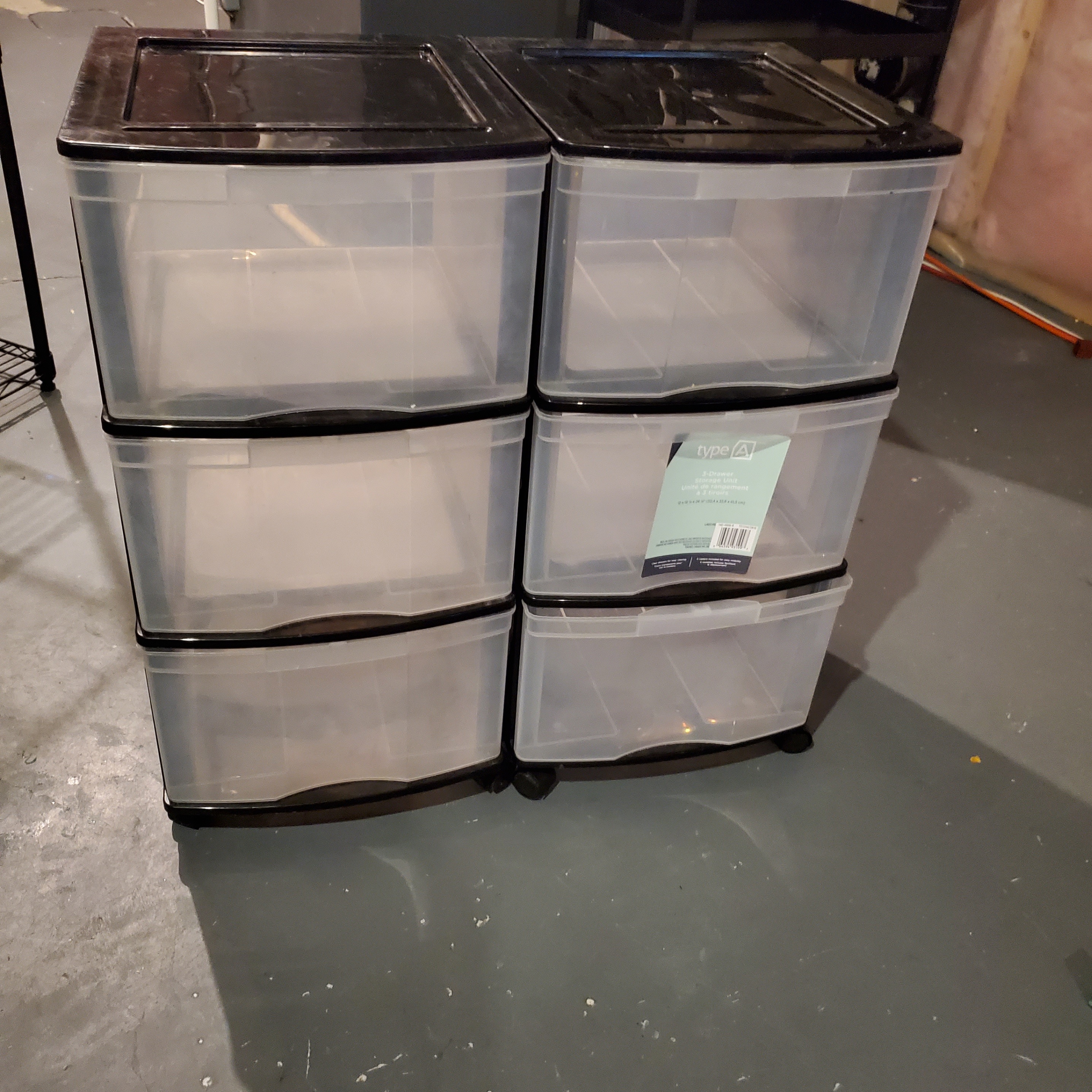 Set of 2 Type-A 3-Drawer Storage Unit