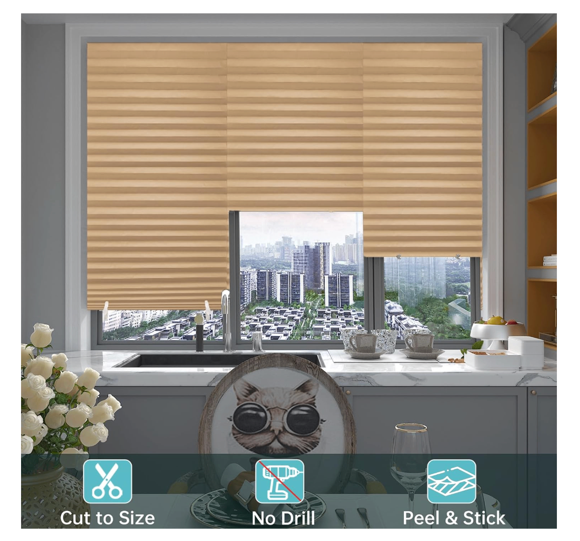 NEVER USED Pleated Paper Blind Adhesive Paper Shades