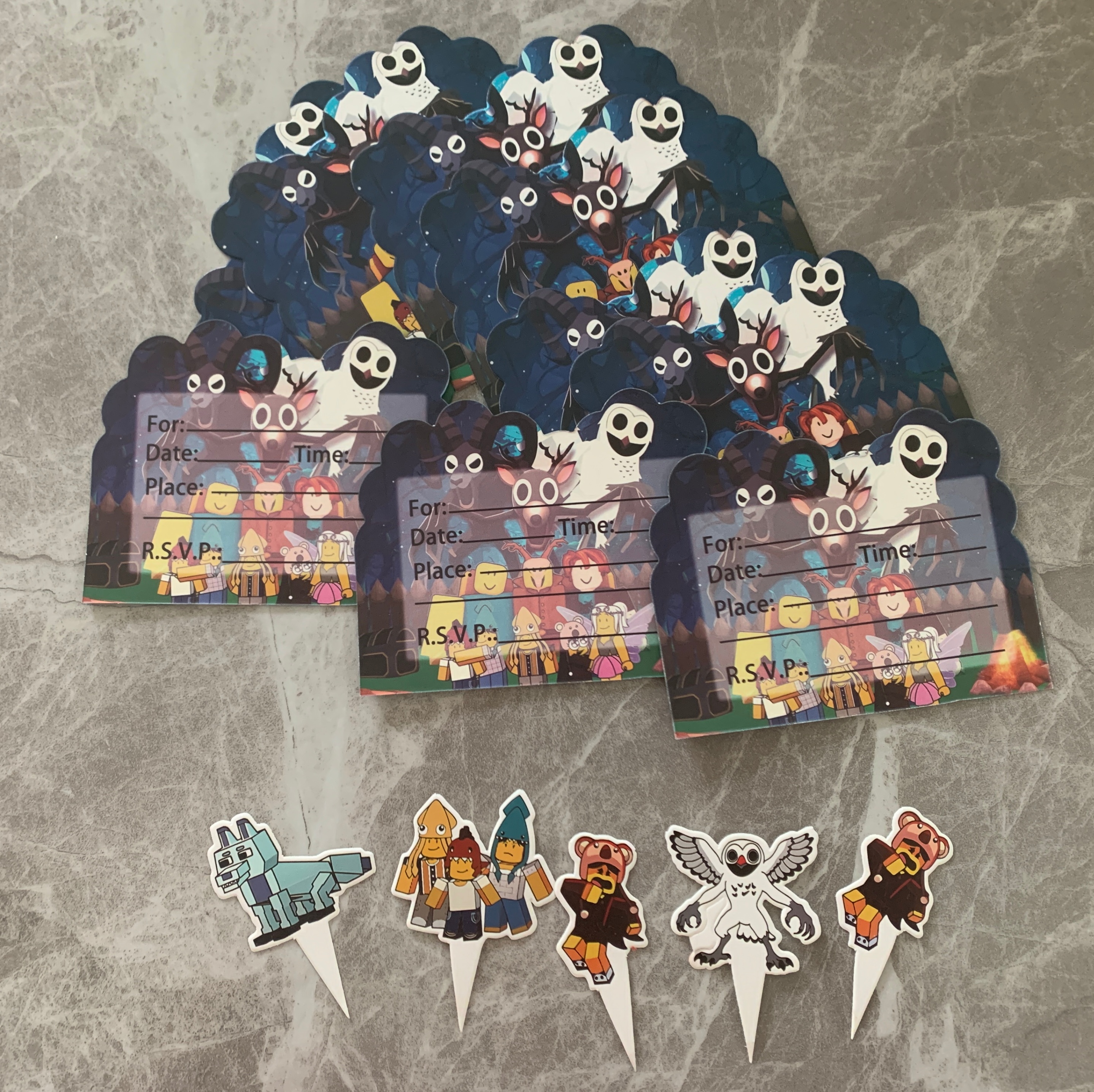 99 Nights in the Forest Bday Party Banner+Spiral Pendants+Cards - photo 3