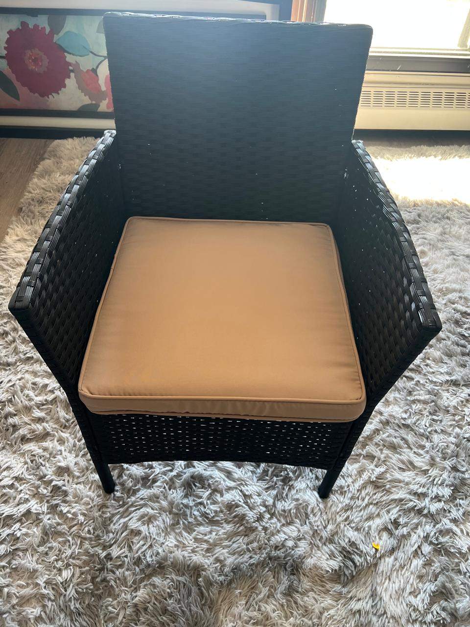 Black Wicker Patio Set - 2 Chairs & Side Table - photo 3