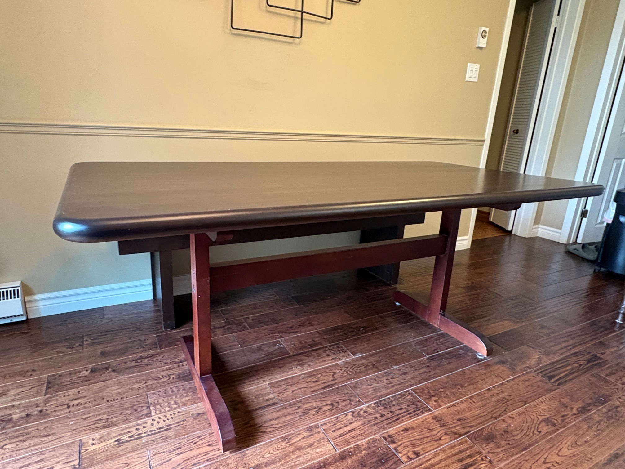 Dark Brown Wood Dining Table and Bench - photo 4