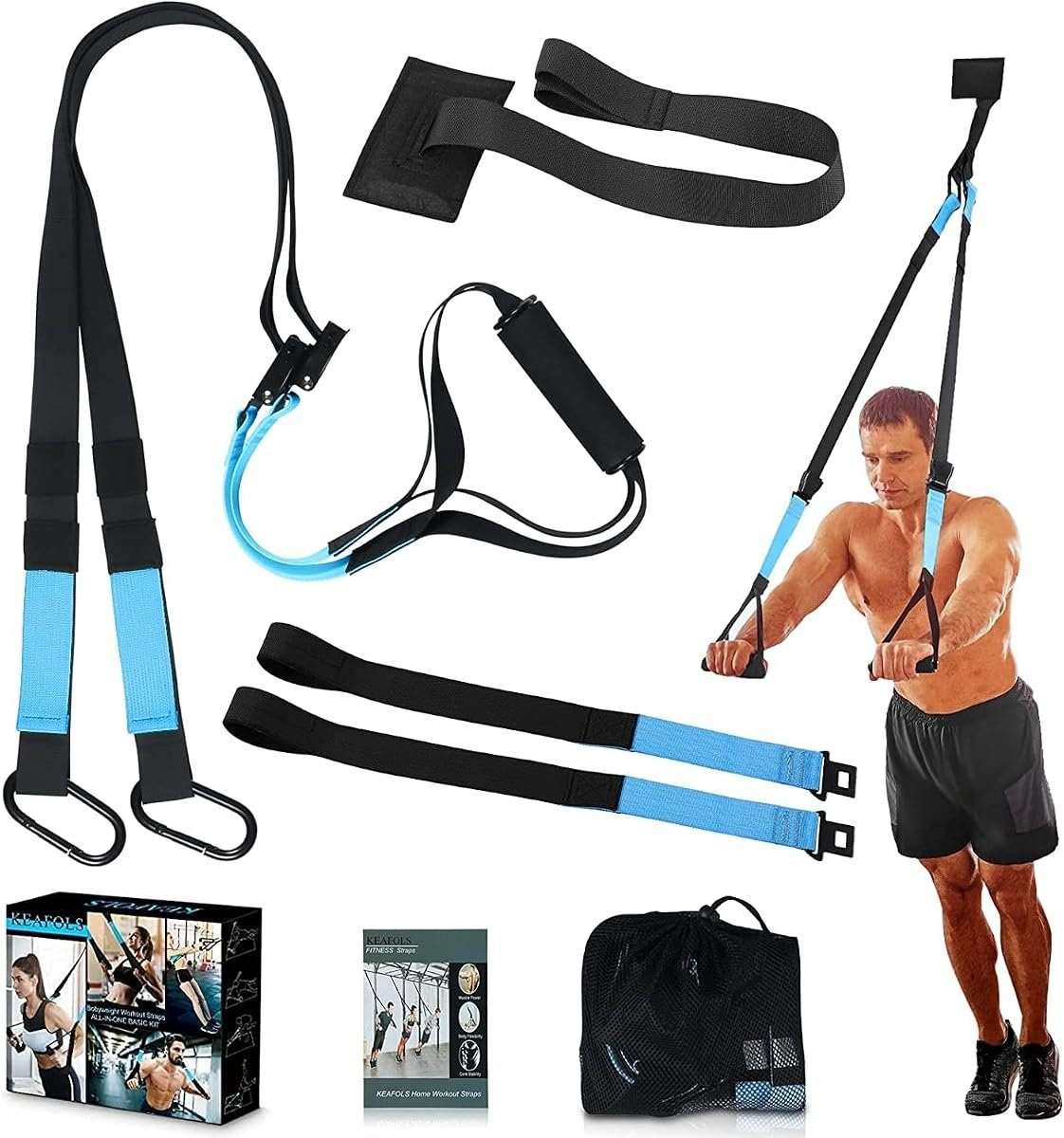 KEAFOLS Pro Suspension Trainer Kit - Home Gym Straps