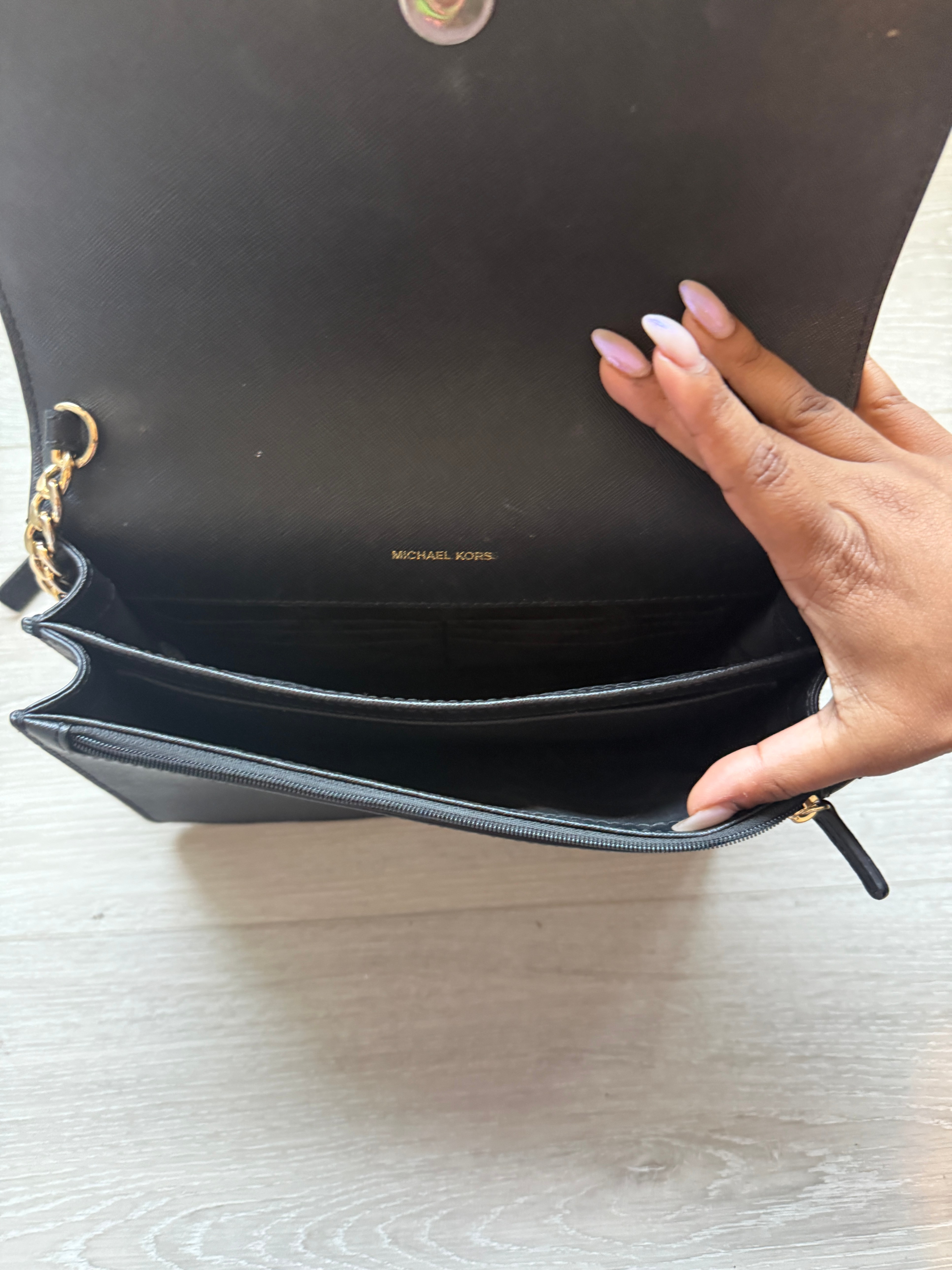 Michael Kors Black Saffiano Leather Chain Crossbody Purse - photo 2