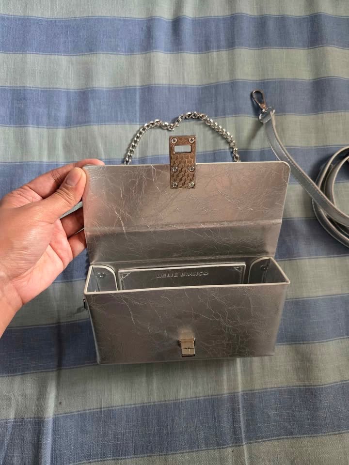 MELIE BLANCO SILVER CLUTCH/SHOULDER/CROSSBODY BAG - photo 5