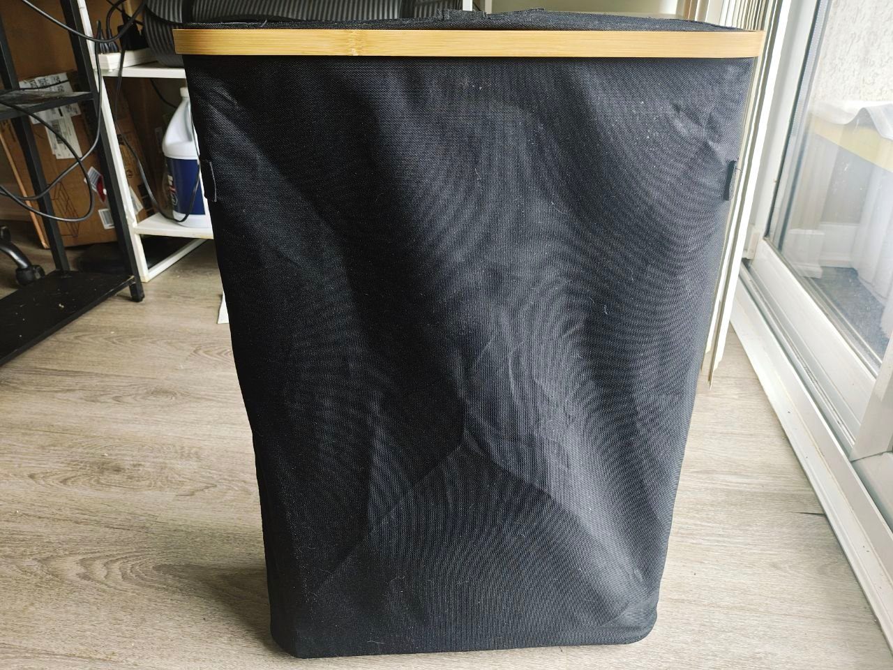 45L Toilet Paper Storage Basket – Black with Bamboo Lid - photo 3