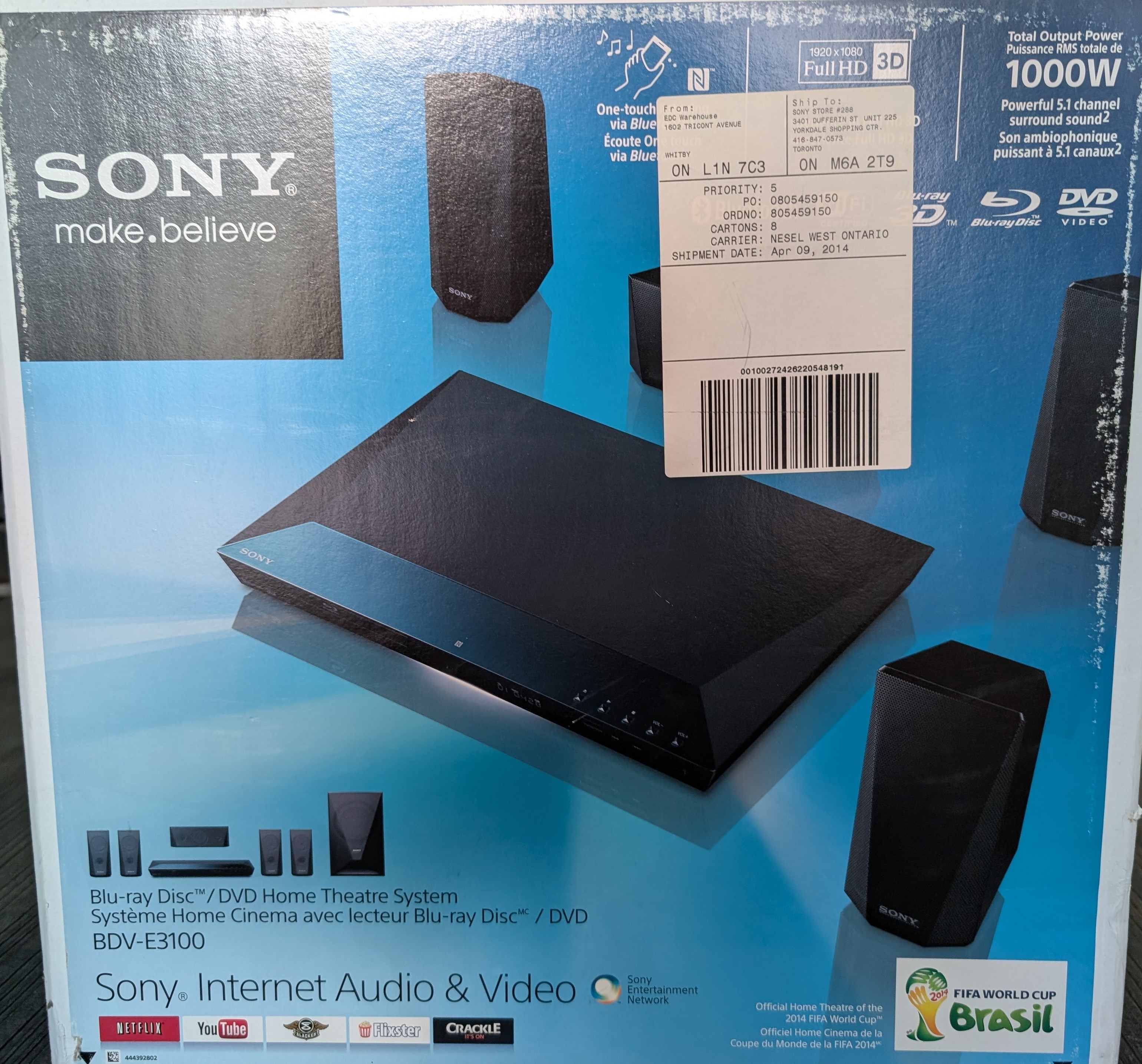 Sony Blu-ray Disc DVD Home Theatre System $200