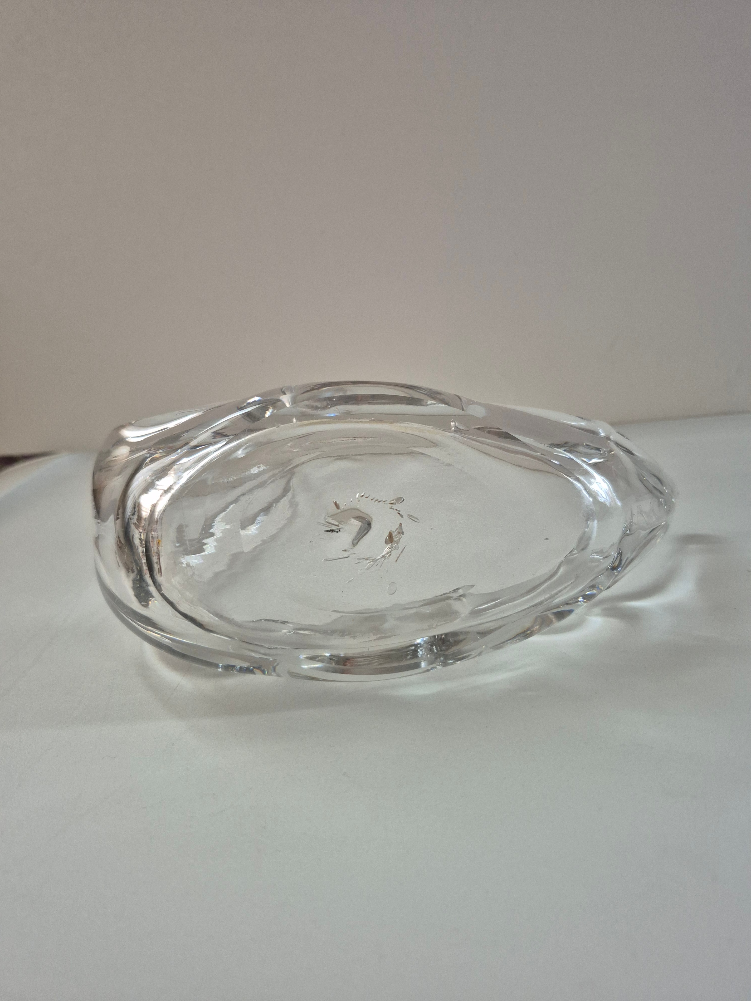 Large Vintage Mid-Century 8” Clear Art Glass Swan Bowl/Dish - photo 3