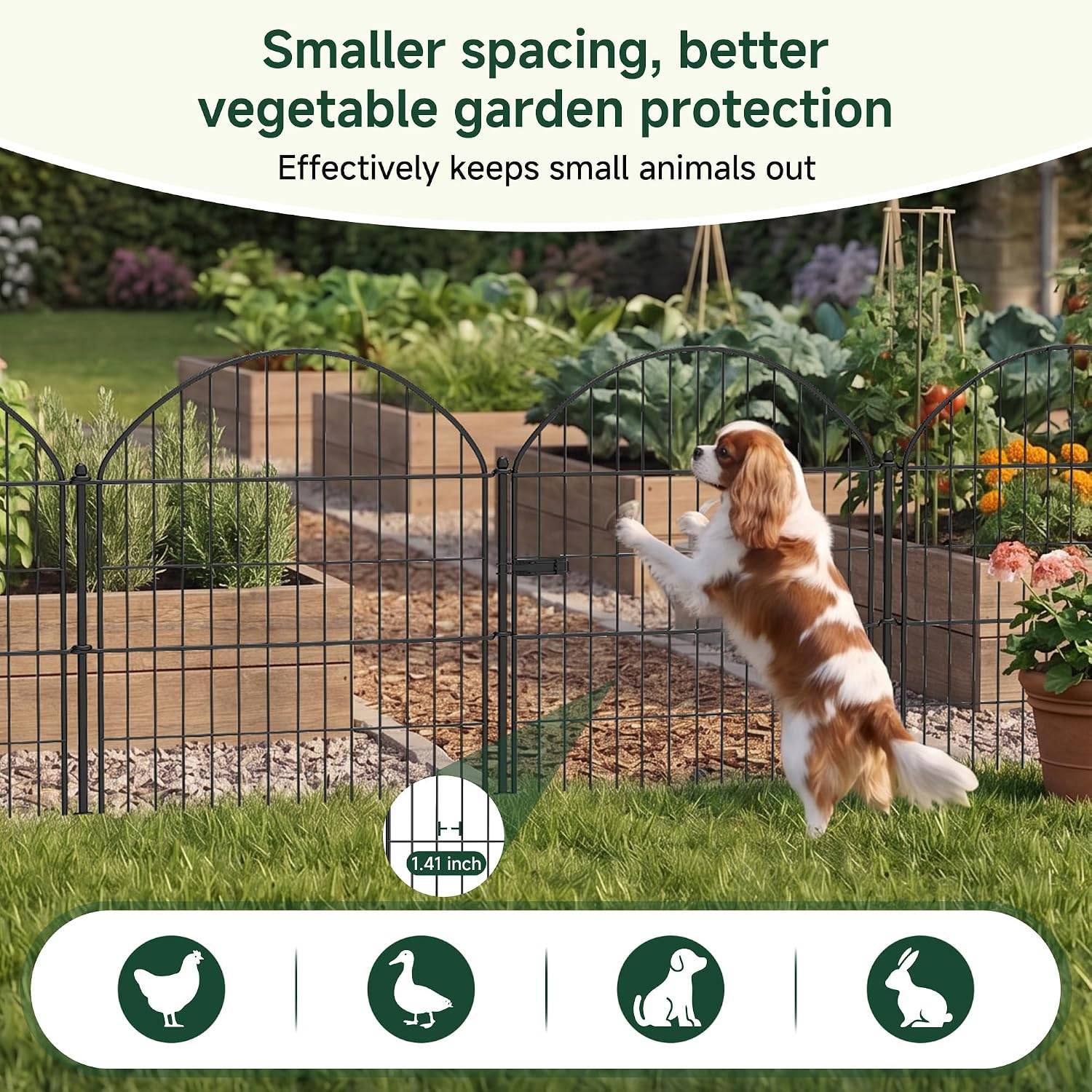 10 Panels No Dig Decorative Garden Fence with Gate - photo 5
