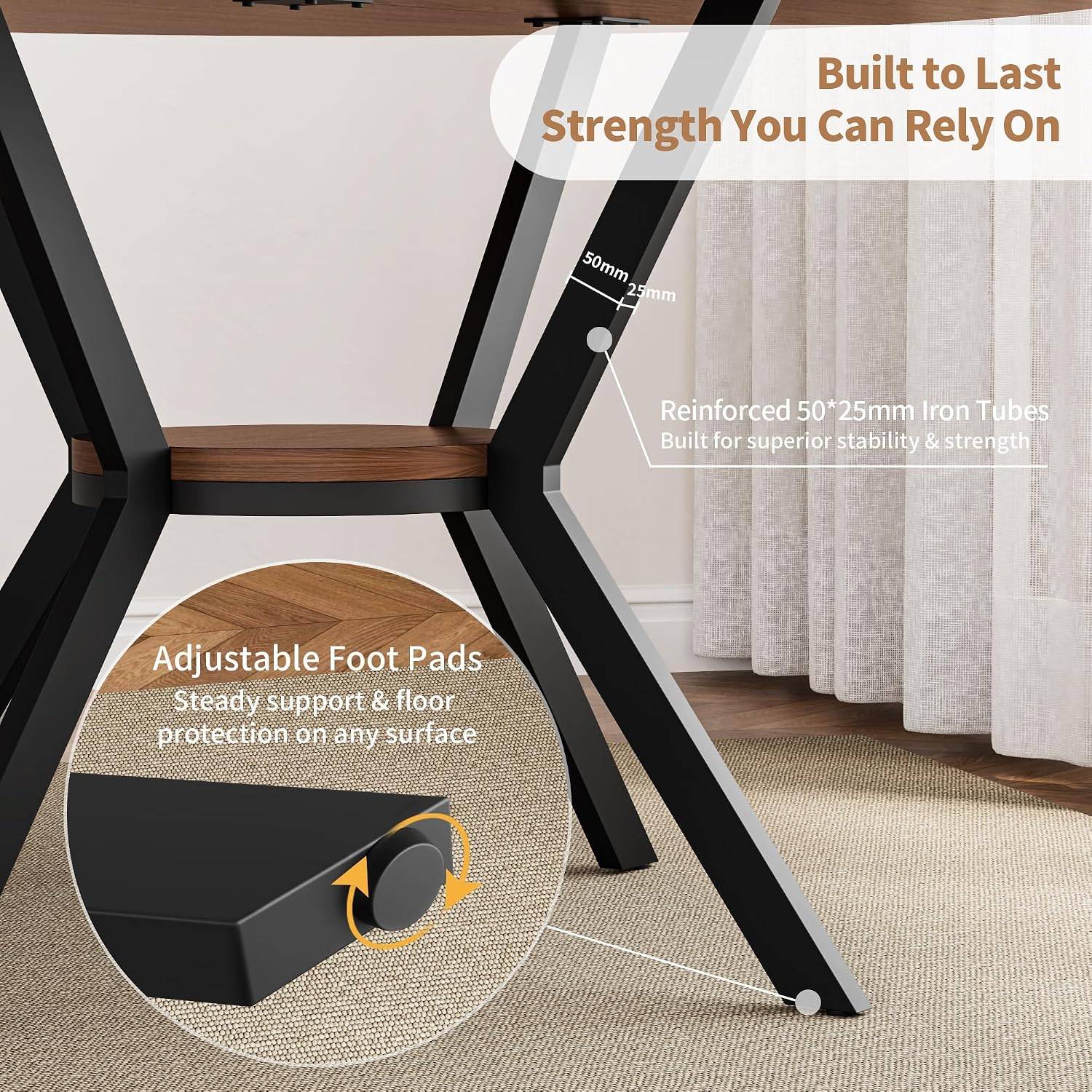 42" Round Wooden Dining Table for 4 with Storage Shelf BNIB - photo 3