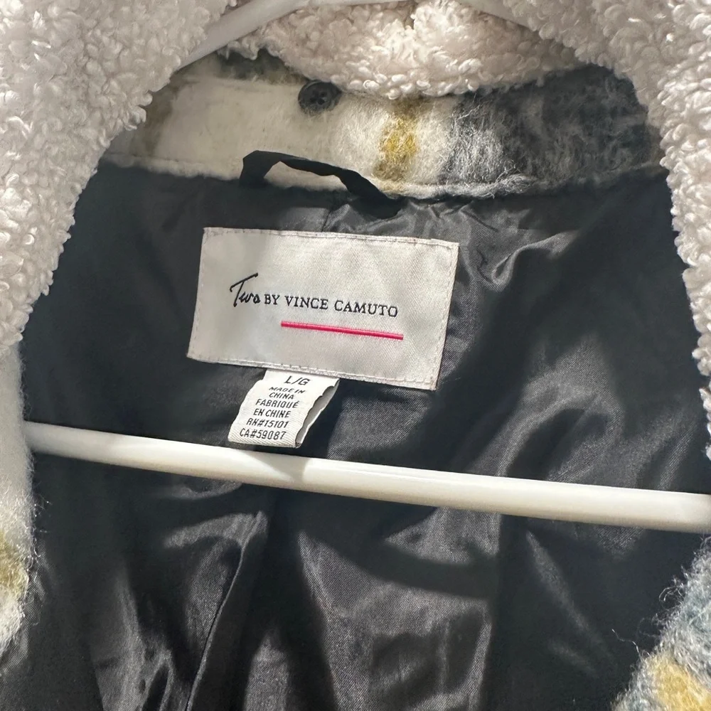 Plaid Sherpa-Lined Coat (with wool) - photo 3