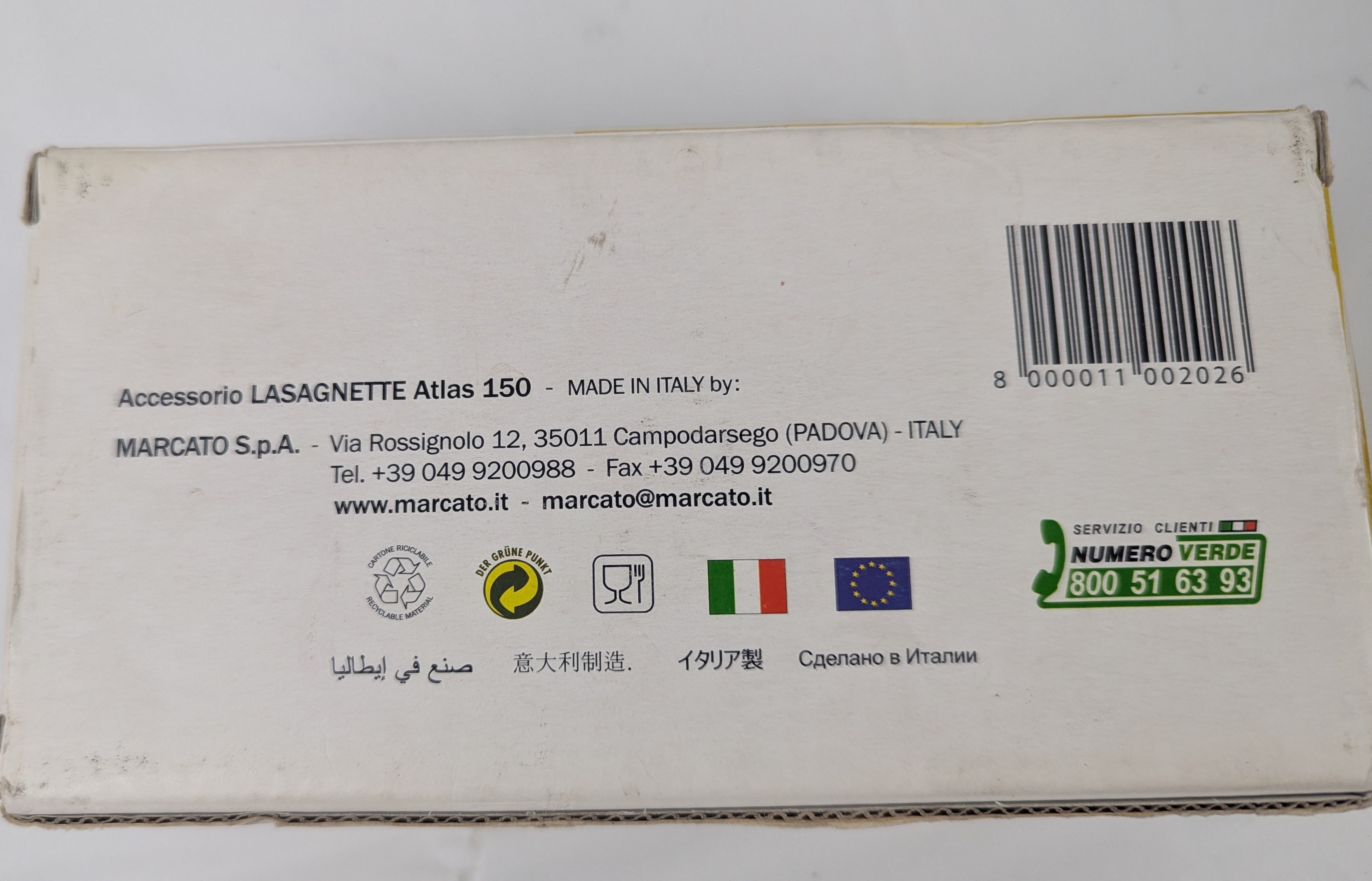 NEW Marcato Atlas 150 Pasta Machine Cutter Lasagnette - photo 3