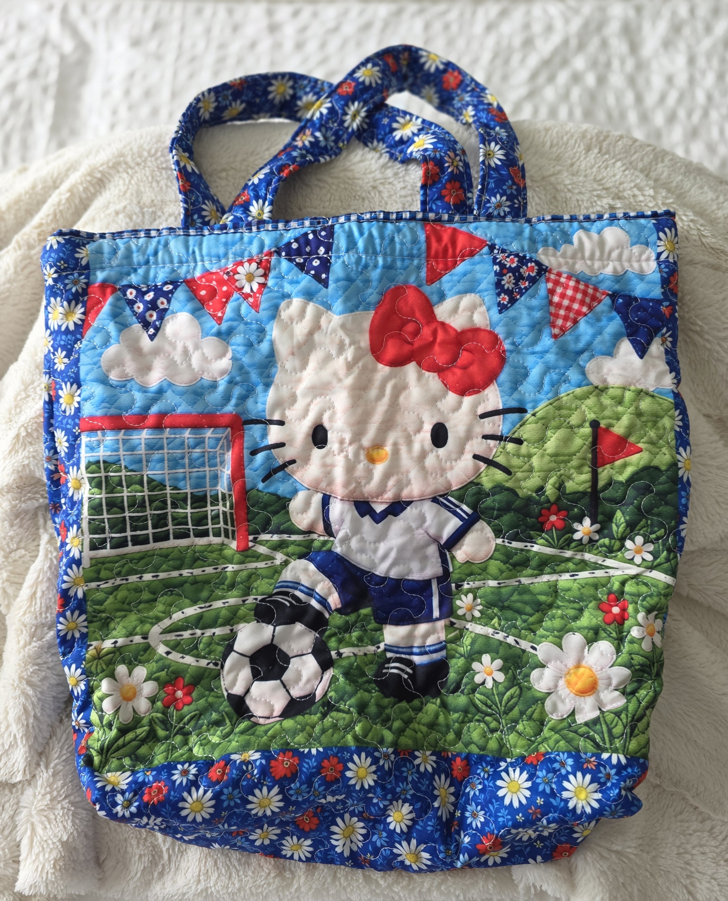 Hello Kitty-"Soccer"-Quilted 2D Medium Sports Themed Tote Bag - photo 3
