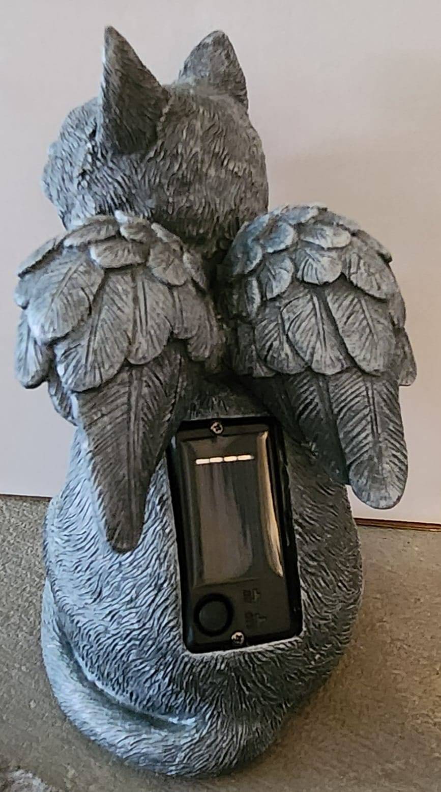 Solar Angel Cat Memorial Garden Statue - photo 3