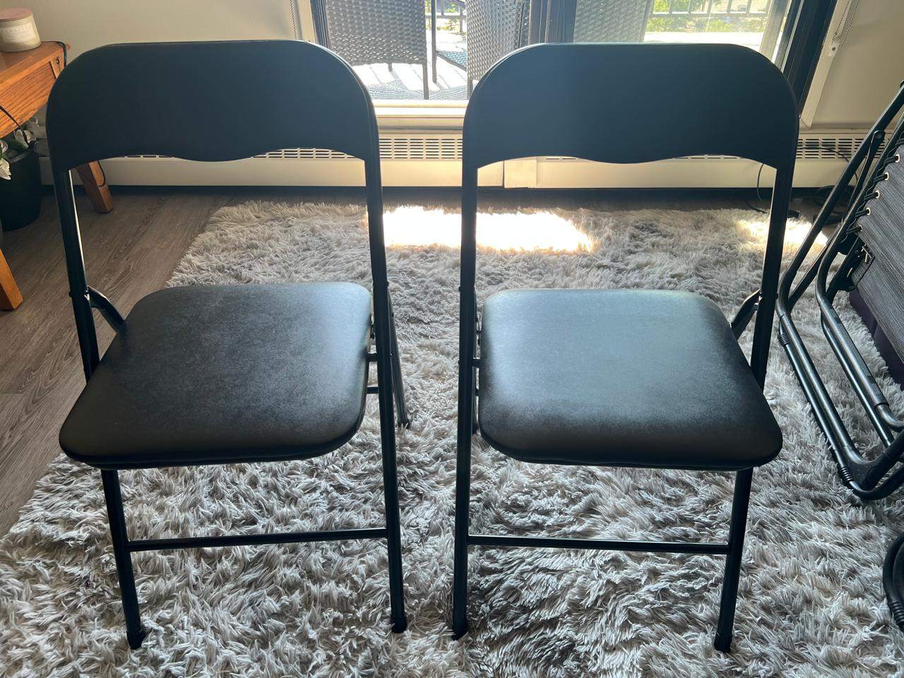 Black Folding Chairs (Set of 2) - photo 3
