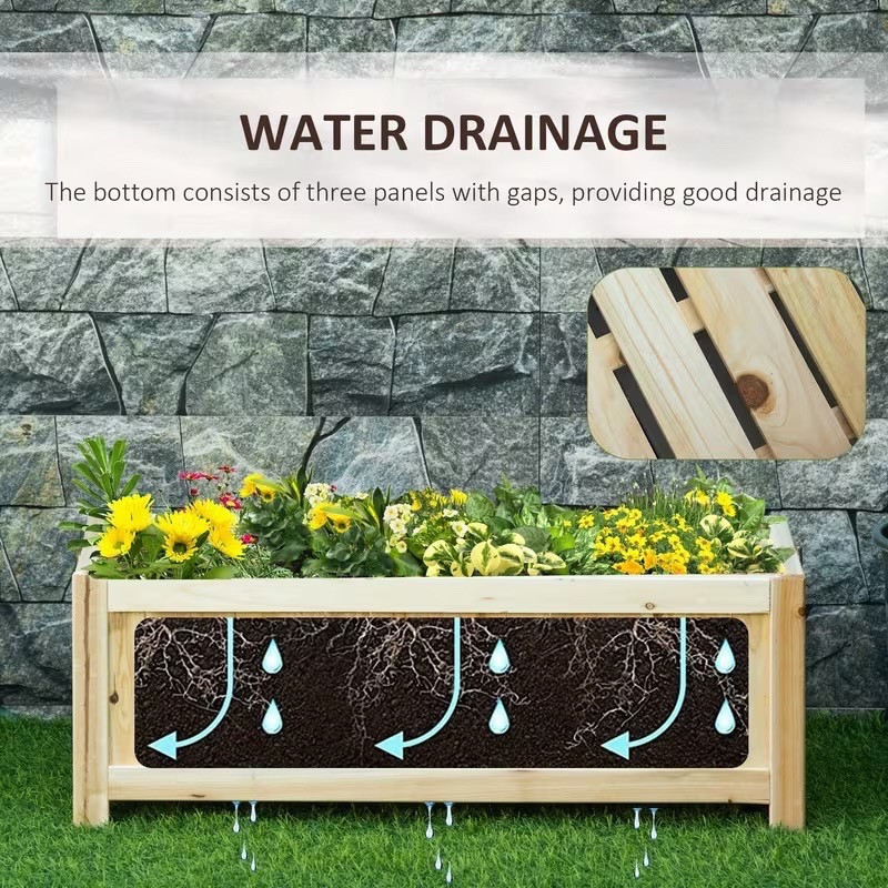 28" x 12" Foldable Wooden Raised Garden Bed - photo 4