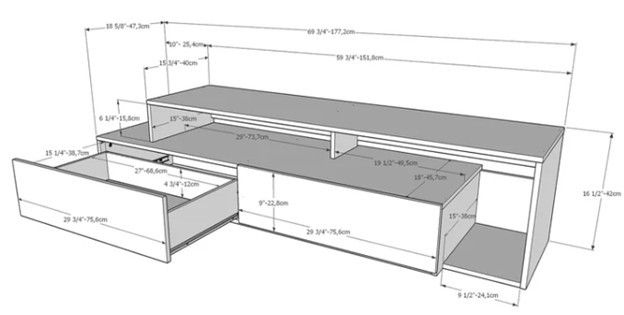 Tonik II 177.2 cm (69.8 in.) Television (TV) Stand - photo 3