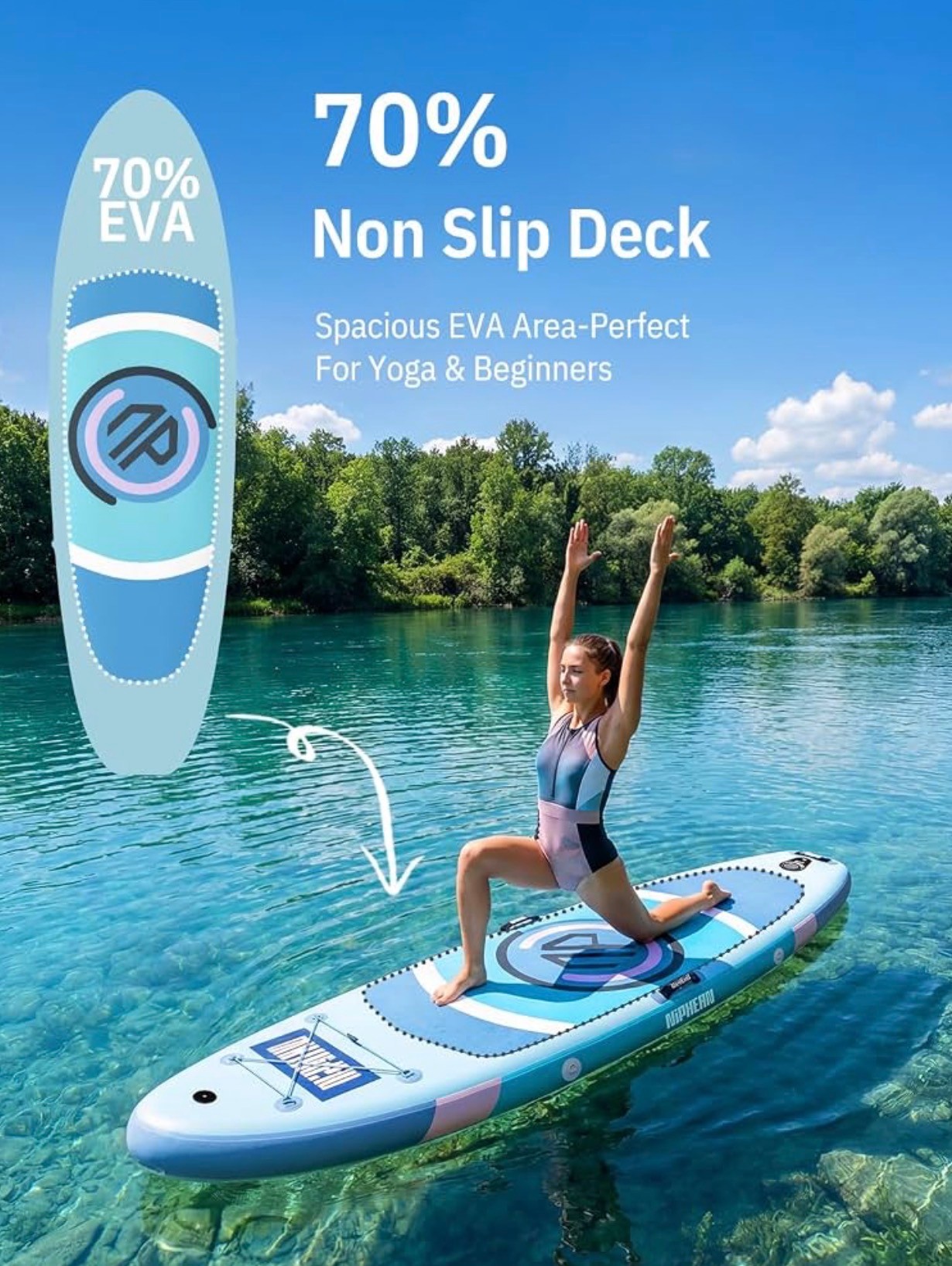 (Ultra-Light) Inflatable Paddle Board 10'x33"6'' StabilTrac Fin - photo 5