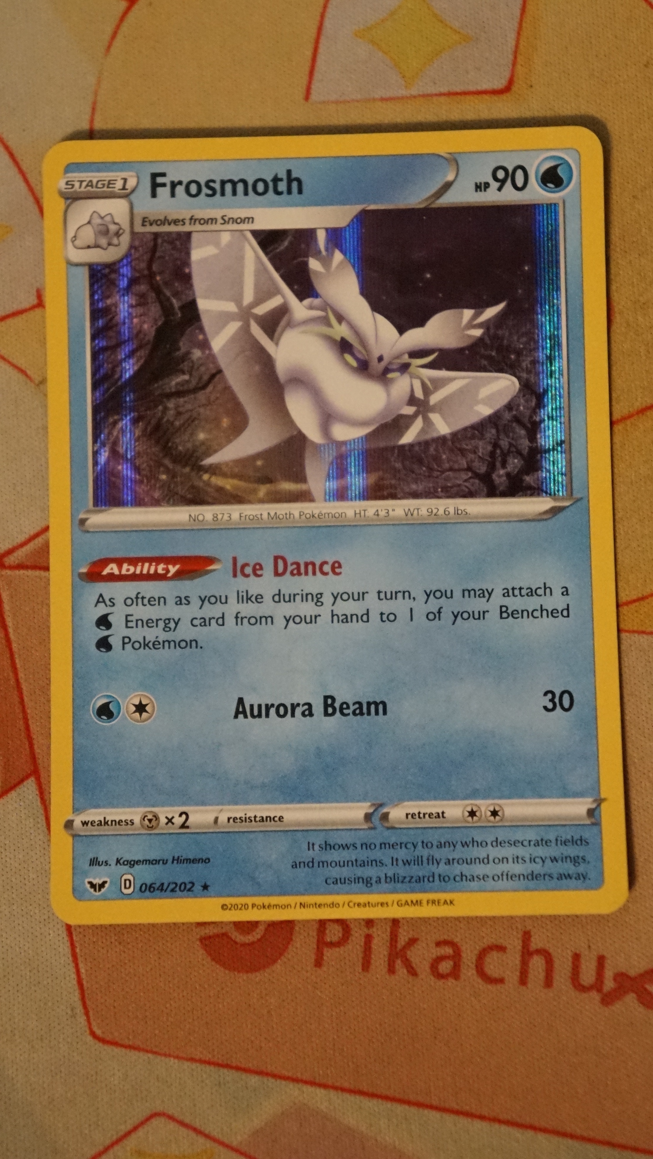 Pokemon Frosmoth 064/202 Sword & Shield Base Holo NM - photo 3