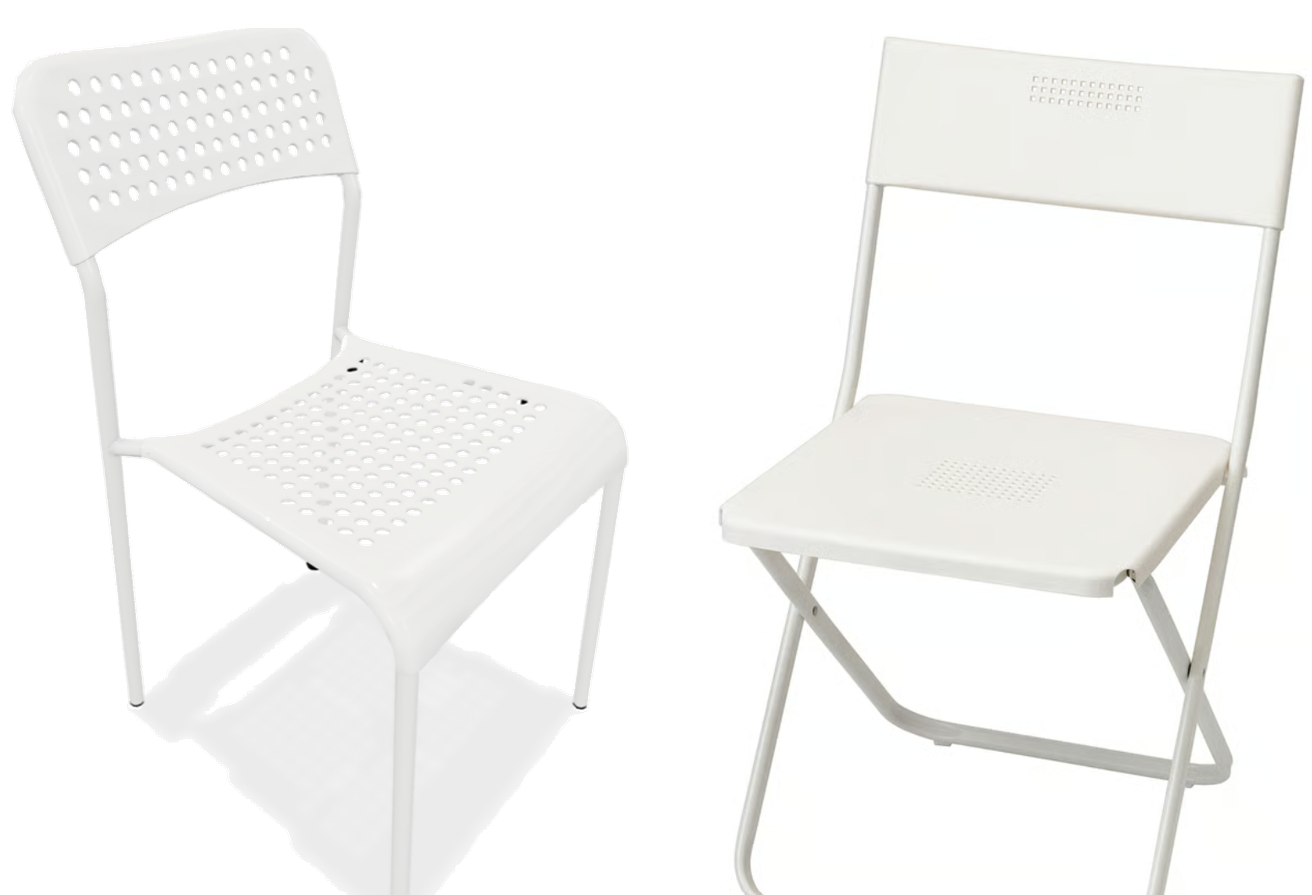 Four simple white chairs (very clean)