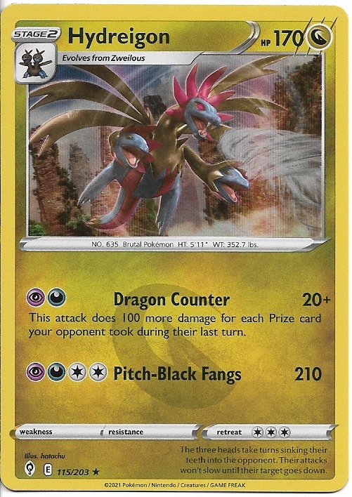 Pokemon Hydreigon 115/203 Evolving Skies Holo NM