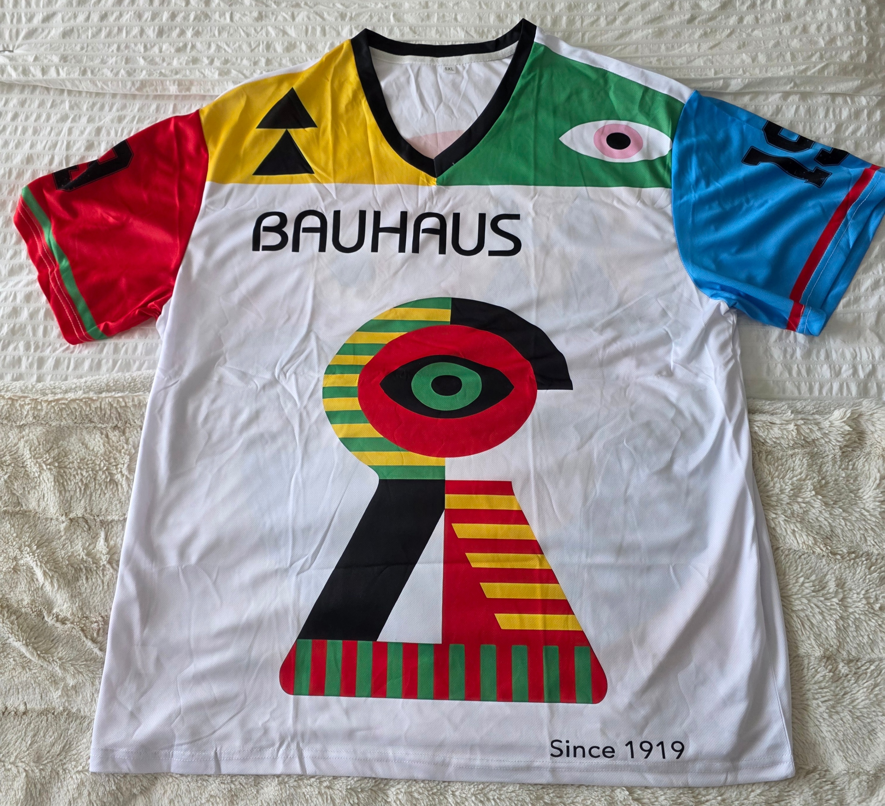 BAUHAUS-Colored Geometric Eyes-Oversized Mesh Jersey-Unisex 2XL