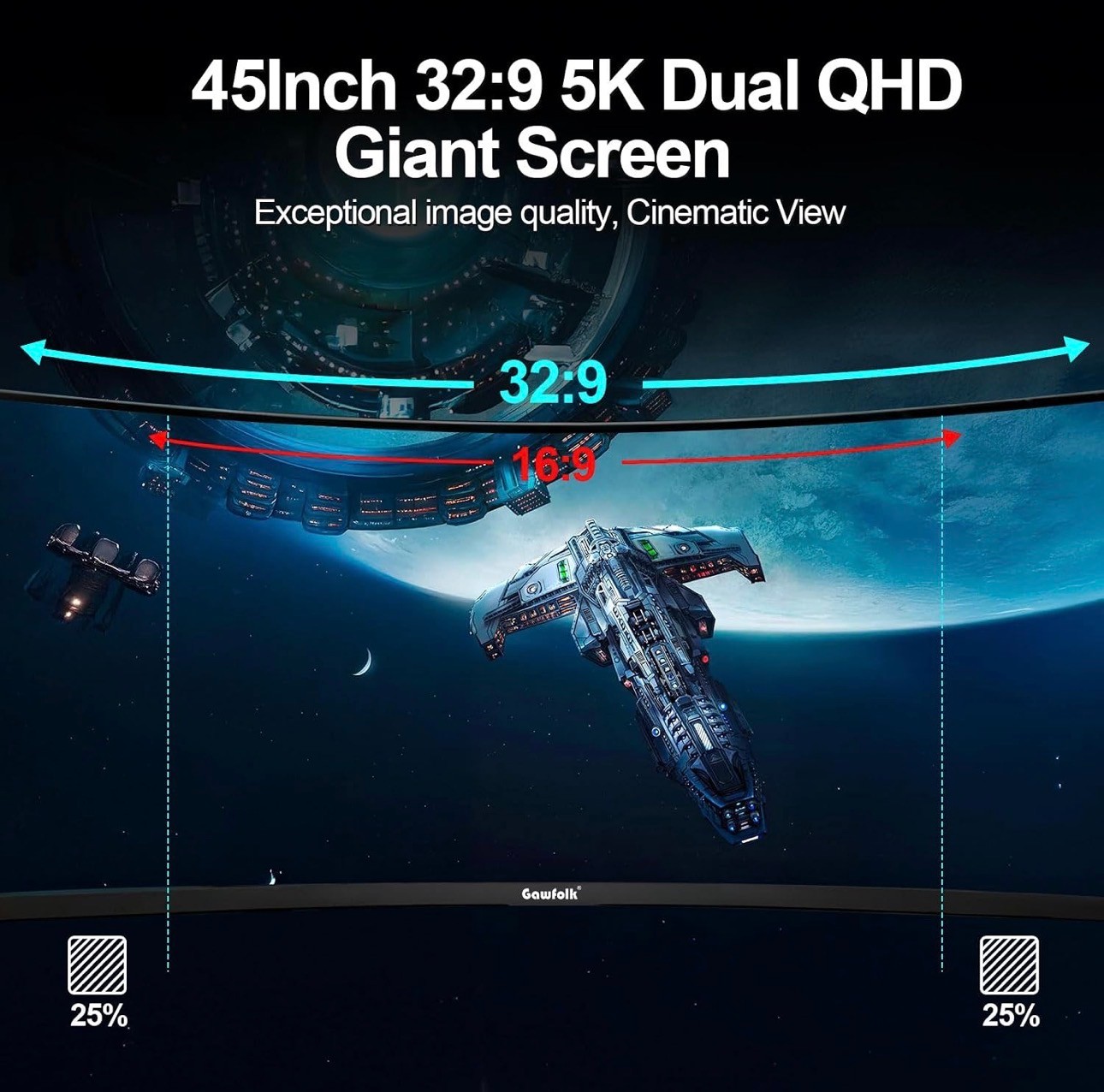 Curved Gaming Monitor 45" 200hz DQHD 5120x1440 1500R Adjustable - photo 3