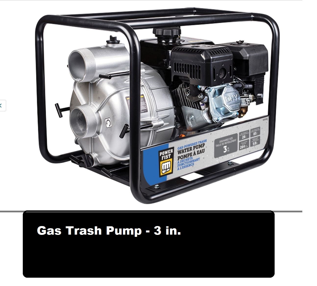 Gas Trash Pump - 3 in.