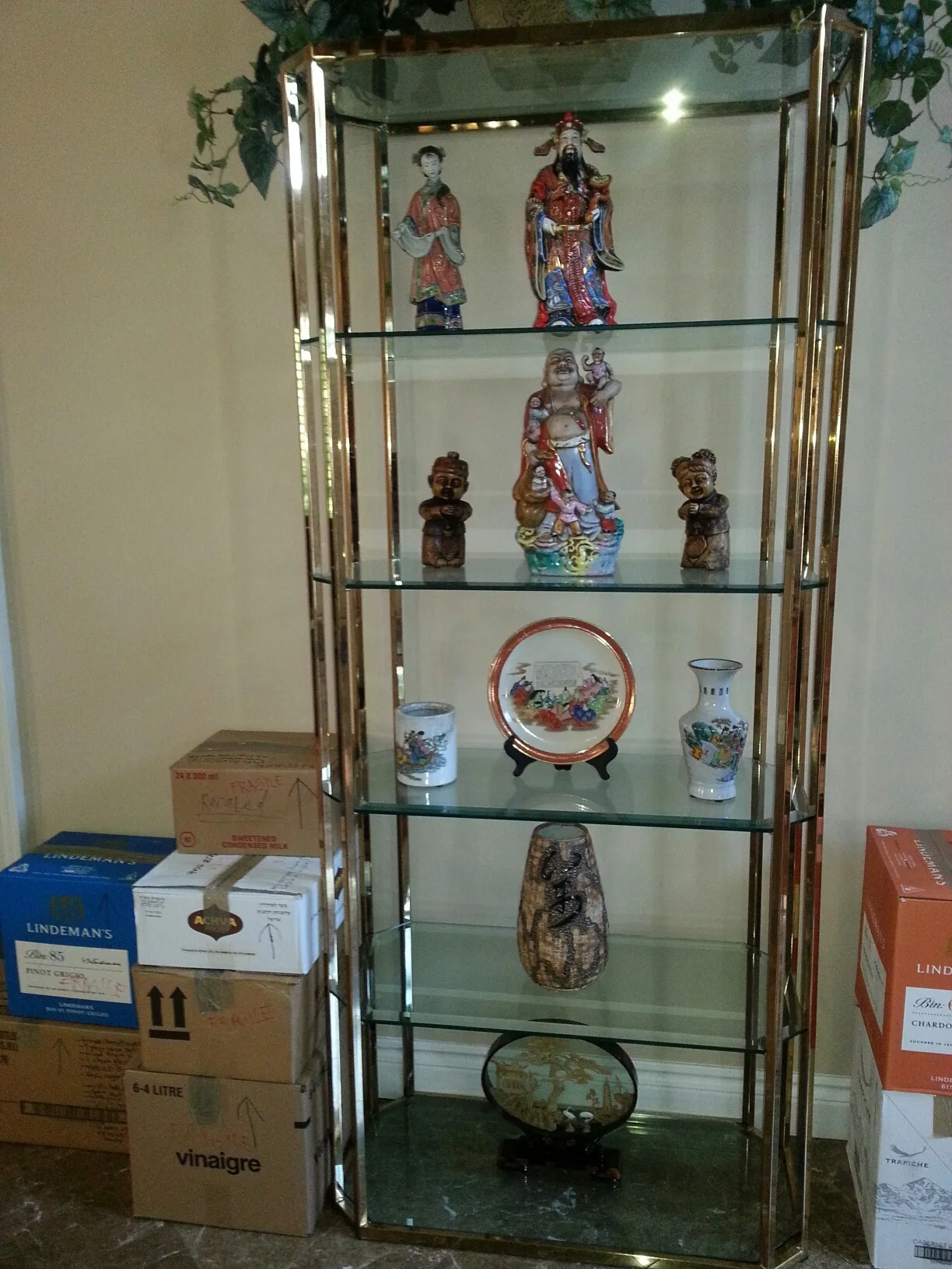 Brass &  Glass Etegere