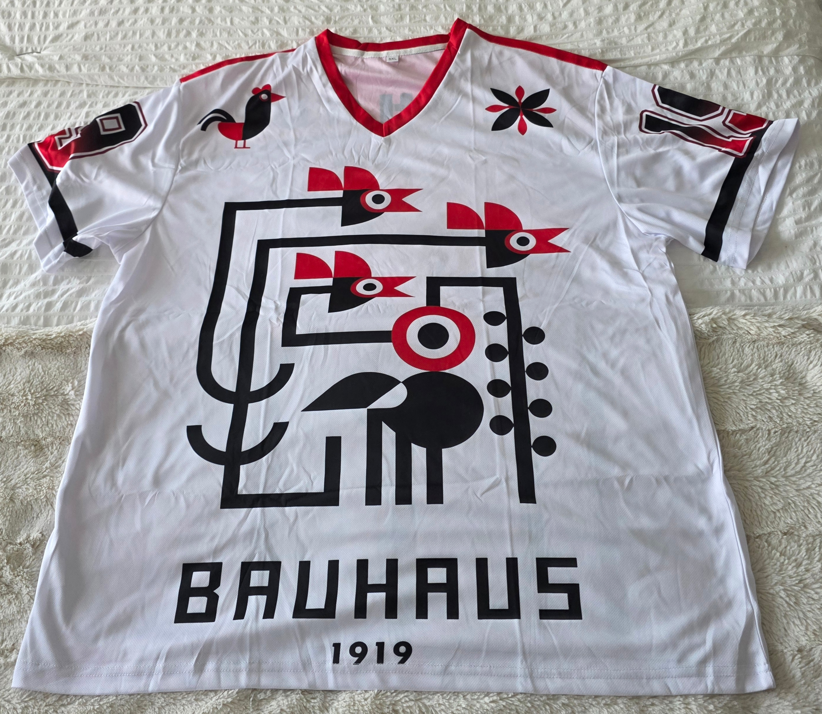"BAUHAUS"-1919 Bird Printed Oversized Mesh Jersey-Unisex- 2XL