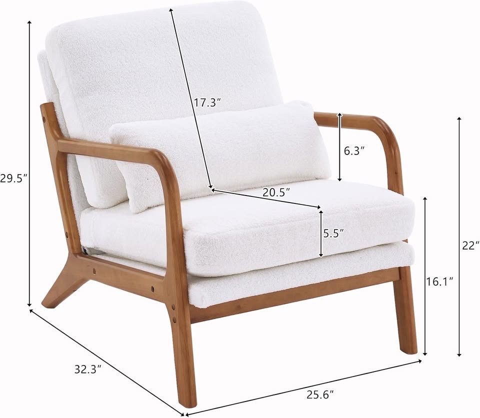 CANMOV Modern Accent Chairs with Lumbar Pillow - Set of 2 - photo 2