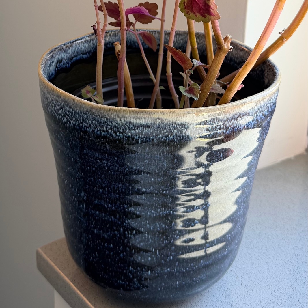 Dark Speckled Ceramic Planter