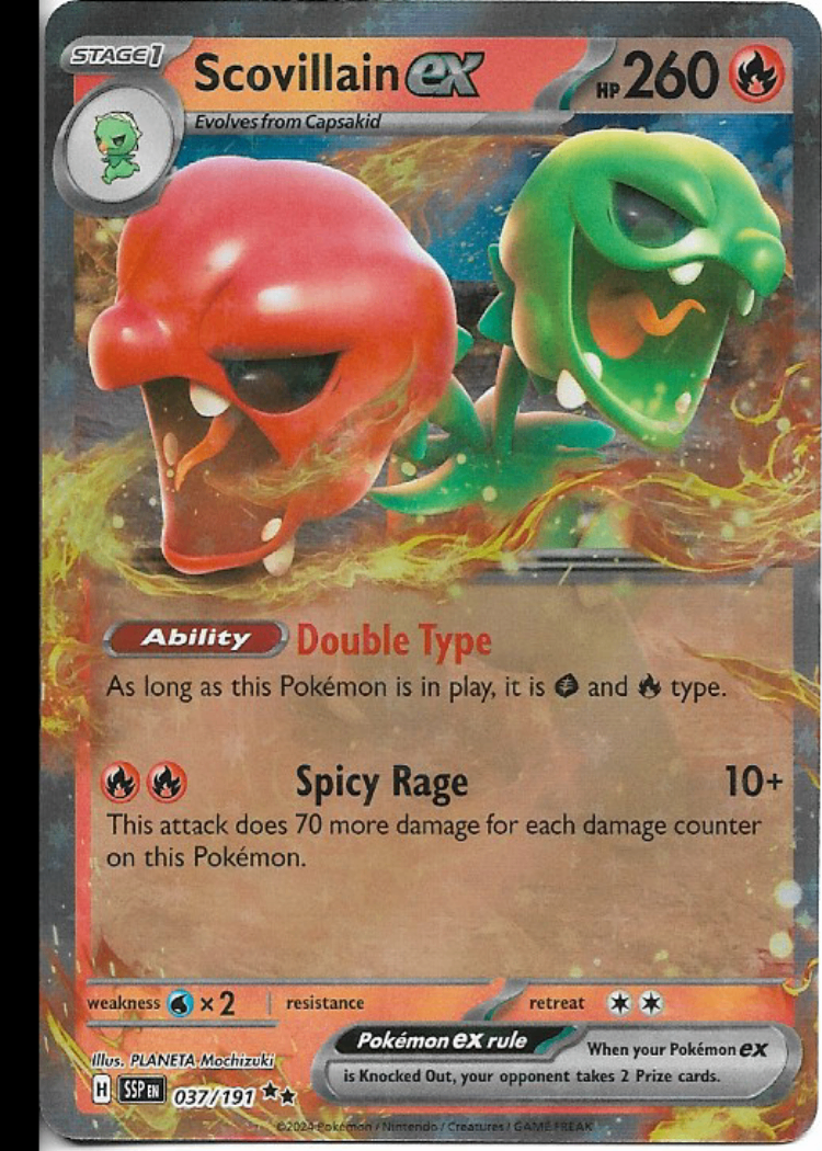 Pokemon Scovillain ex 037/191 Surging Sparks Double Rare NM