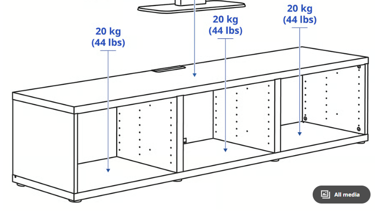 IKEA BESTÅ Storage Frame, 3 Shelves (6 Compartments) - photo 2