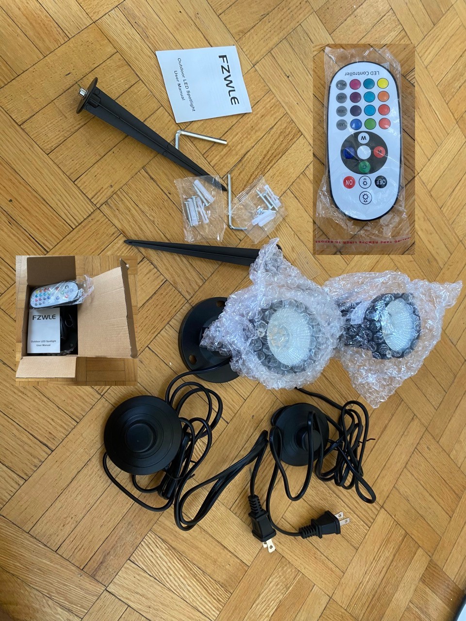 RGB LED Spot Lights (2 Pack) – Indoor Up Lights with Remote