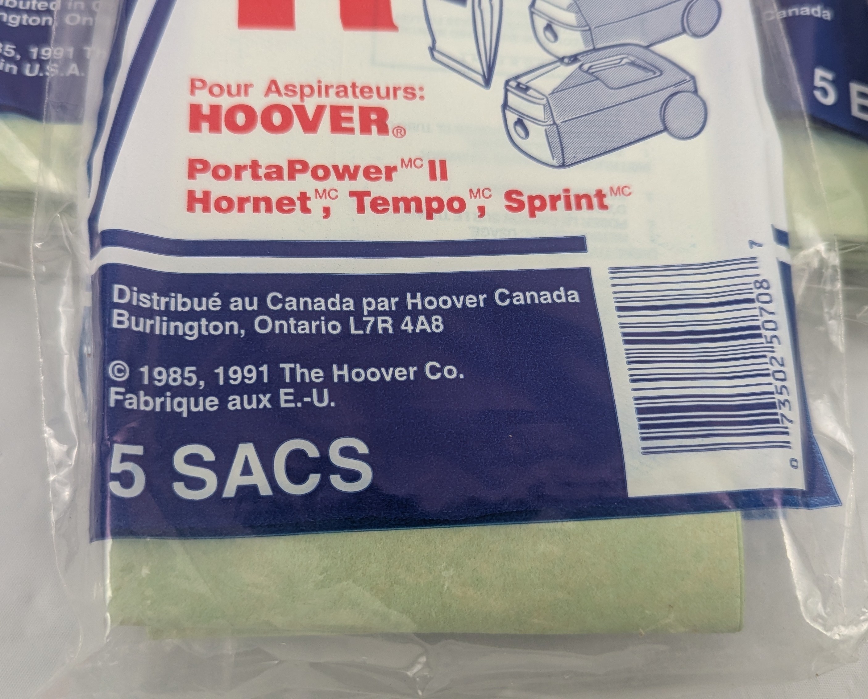Vacuum Bags Hoover Type R GENUINE ~ Pack of 5 bags ~ PortaPower - photo 2