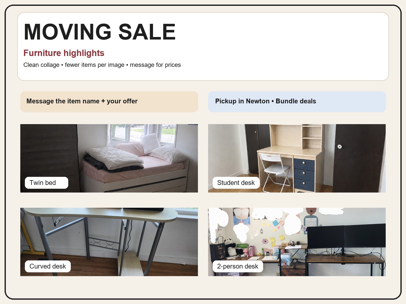 Moving Out Sale - Furniture & Home Items - Message for Prices - photo 2