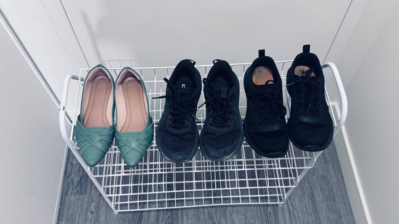 1 Wooden Shoe Rack+ 1 metal shoe rack