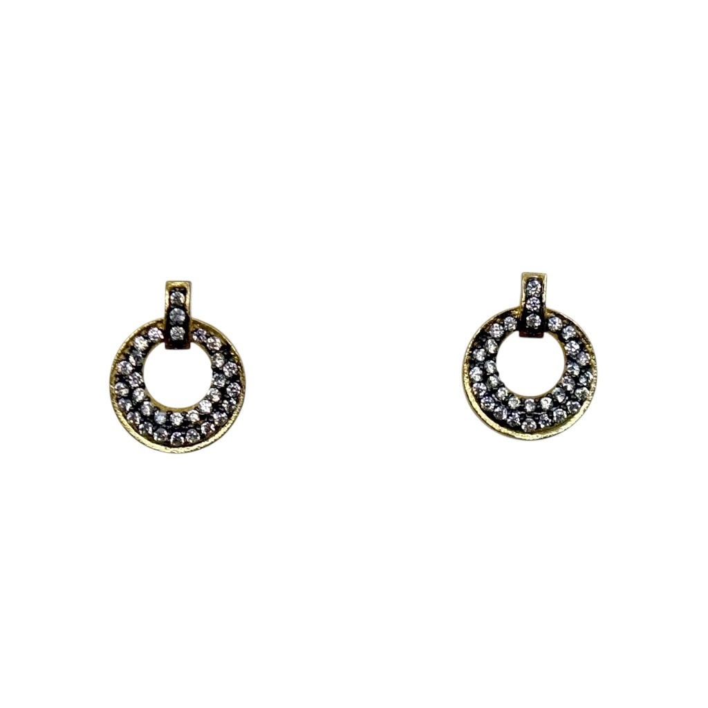 FAS Gold Vermeil sterling silver cubic zirconia stud earrings