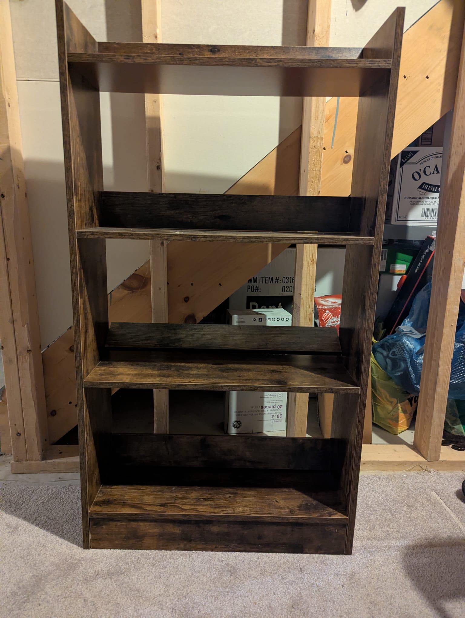 Rustic Brown 4-Tier Bookshelf / Bookcase - photo 3